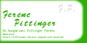 ferenc pittinger business card